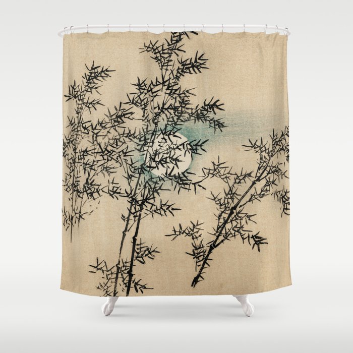 Bamboo Branches Traditional Japanese Flora Shower Curtain