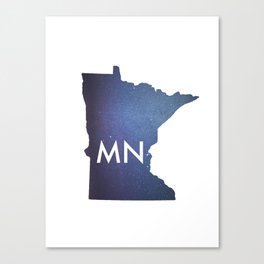 Minnesota Map | Stars and MN Canvas Print