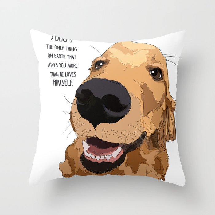 Golden Retriever dog love Throw Pillow