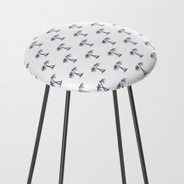 Navy Blue Palm Trees Pattern Counter Stool