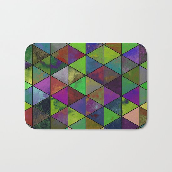 Textured Triangulation - Abstract, geometric triangles Bath Mat