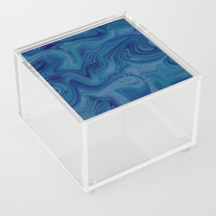 Sapphire Blue Crystal Swirl    Acrylic Box