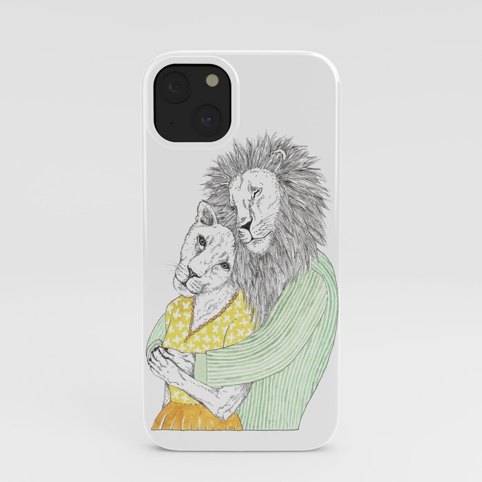 Lions in love white  iPhone Case