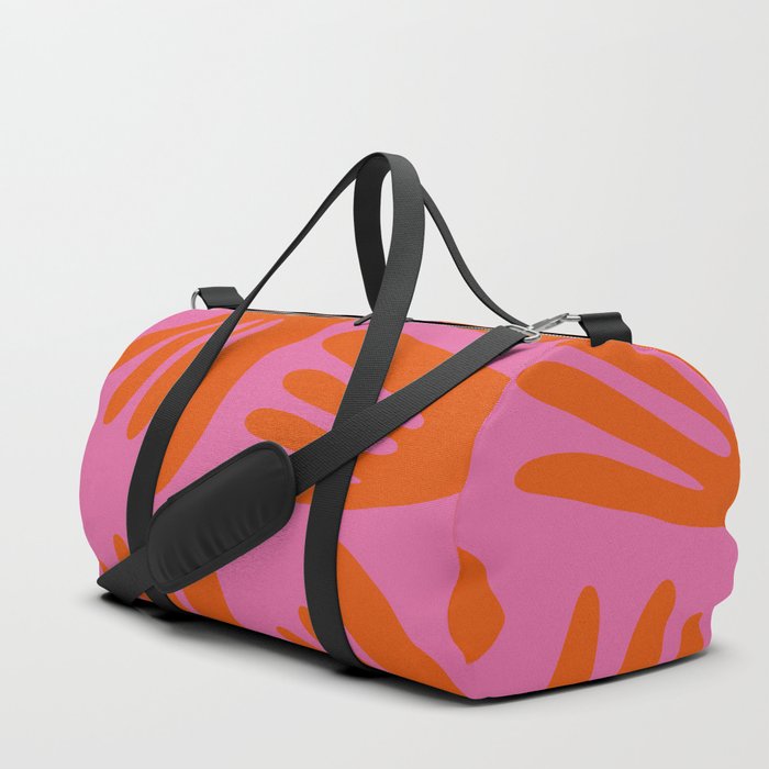 Big Cutouts Papier Découpé Abstract Pattern in Bright Pink and Red Orange  Duffle Bag