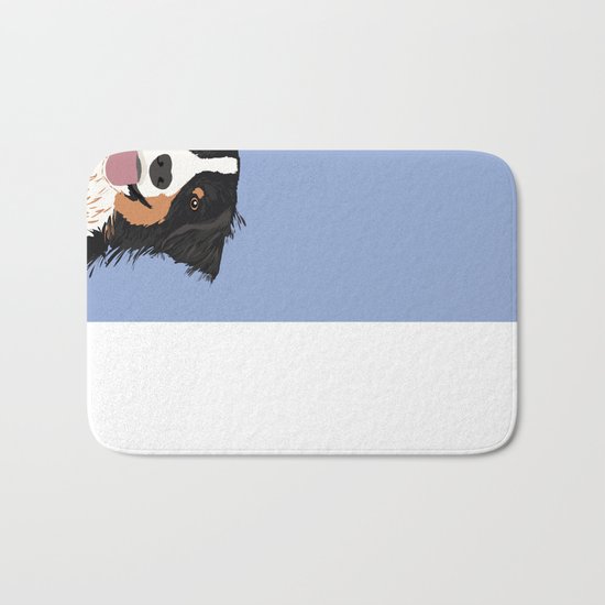 Australian Shepherd cute pastel aussie owner gifts must haves for dog person customized pet portrait Bath Mat