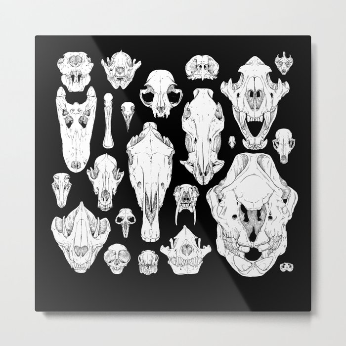 Skull Grid Metal Print