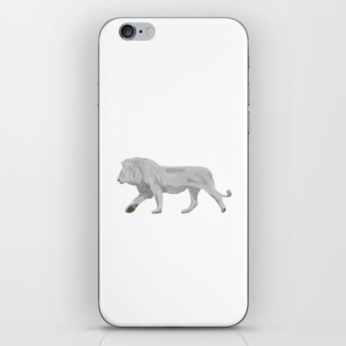 digital painting of a male white lion iPhone Skin