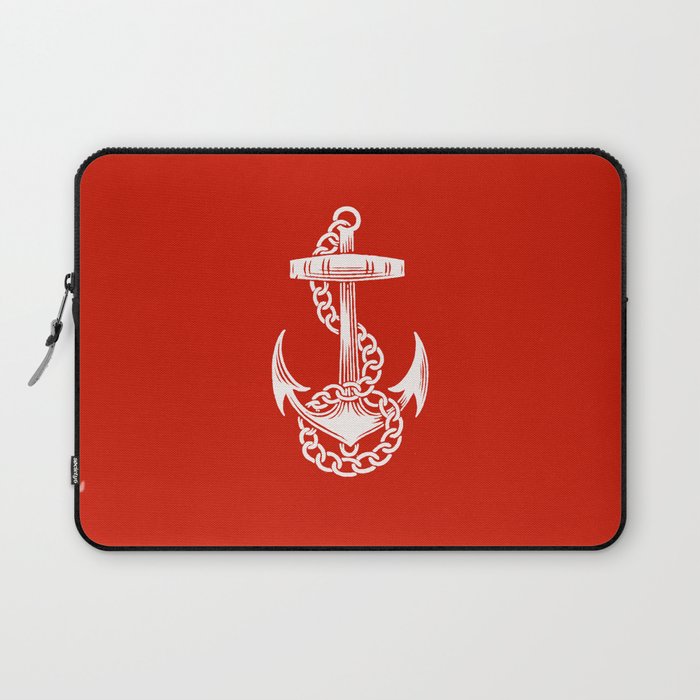 Nautical Stripe Red Laptop Sleeve