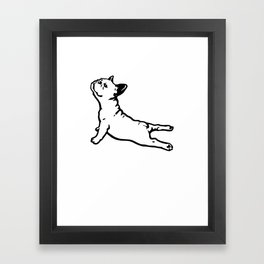 FRENCH BULL DOG YOGA NAMASTE product FUNNY GYM design DOGS Framed Art Print