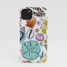 Illustrated Seashell Pattern iPhone Case