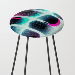 Cyberpunk Pattern Counter Stool