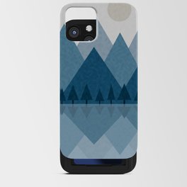 Calming Abstract Geometric Mountains Blue iPhone Card Case