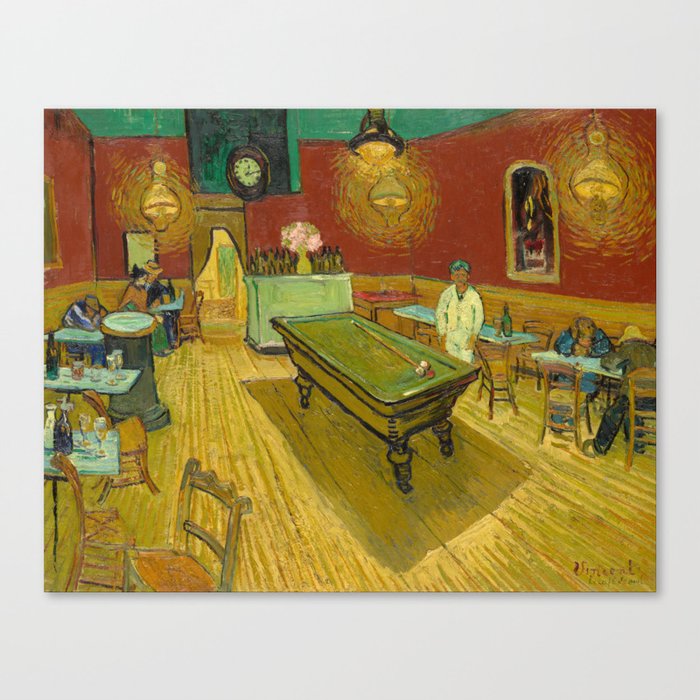 The Night Cafe, 1888 by Vincent van Gogh Canvas Print
