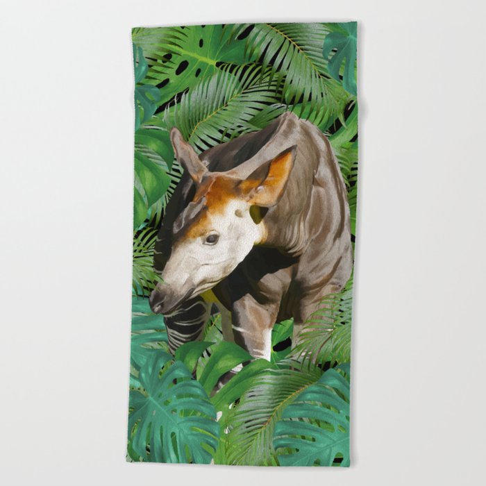 Okapi Jungle - Wild Animals Beach Towel