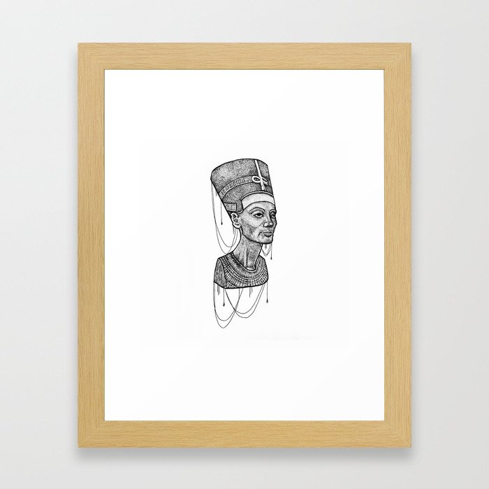 Nefertiti bust dotted Framed Art Print
