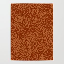 Leopard Print Pattern in Terracotta Poster