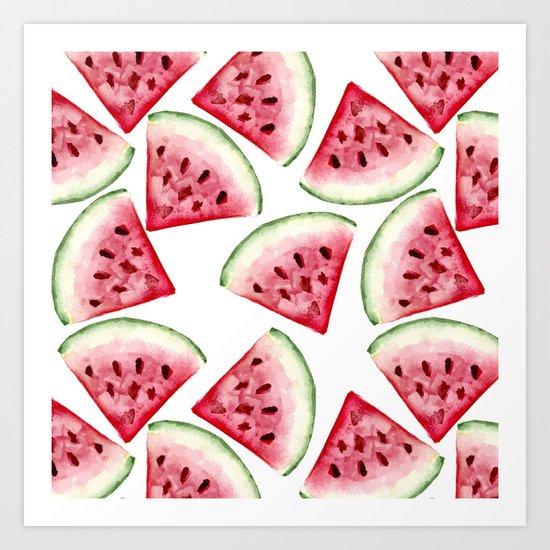 Watermelon pattern Art Print