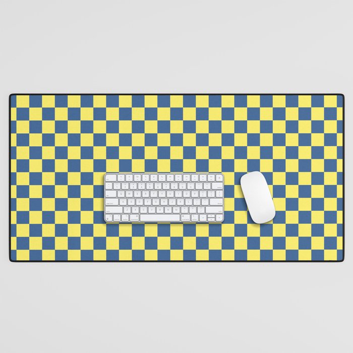 Combi Check - yellow and navy Desk Mat