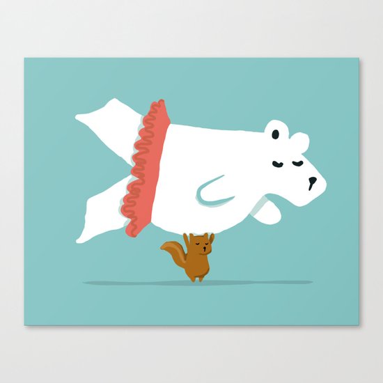 You Lift Me Up - Polar bear doing ballet Canvas Print