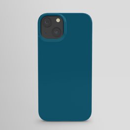 Dark Blue Solid Color Pairs Pantone Lyons Blue 19-4340 TCX Shades of Blue Hues iPhone Case