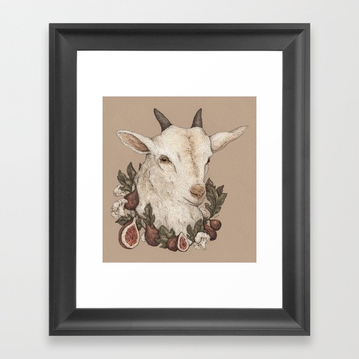Goat and Figs Framed Art Print