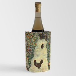 Gustav Klimt - Garden way with chickens  Wine Chiller