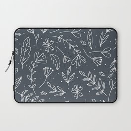 floral pattern with hand drawn flowers, leaves and branches Laptop Sleeve
