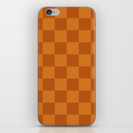 Burnt orange checkered pattern iPhone Skin