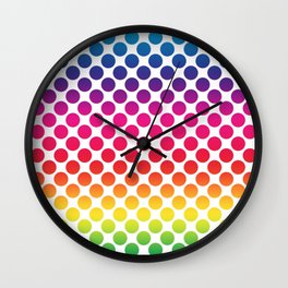 Rainbow Polka Dots #2 Wall Clock