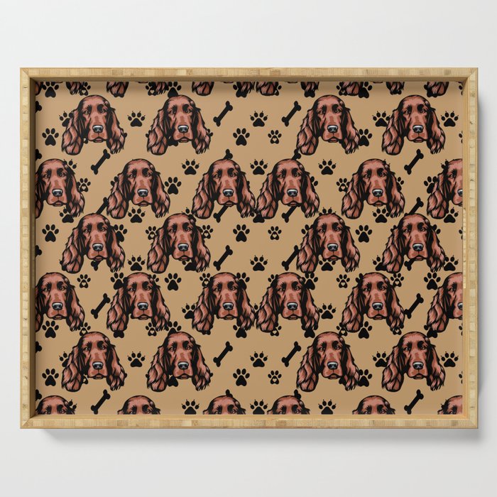 All over dog face pattern design. Serving Tray