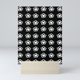 White Flower Pattern Mini Art Print