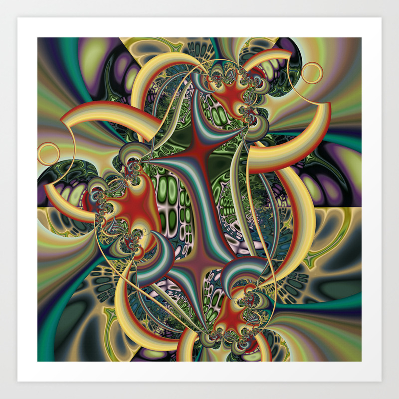 Colorful Cubism Geometric Abstract Art Print By Walstraasart