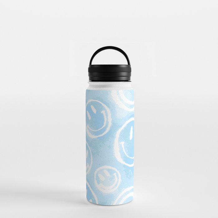 Blue Tie-Dye Smileys Water Bottle
