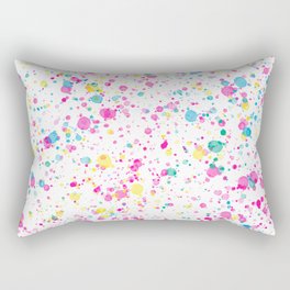 Spring Happy - Bright Color Paint Splatter Rectangular Pillow