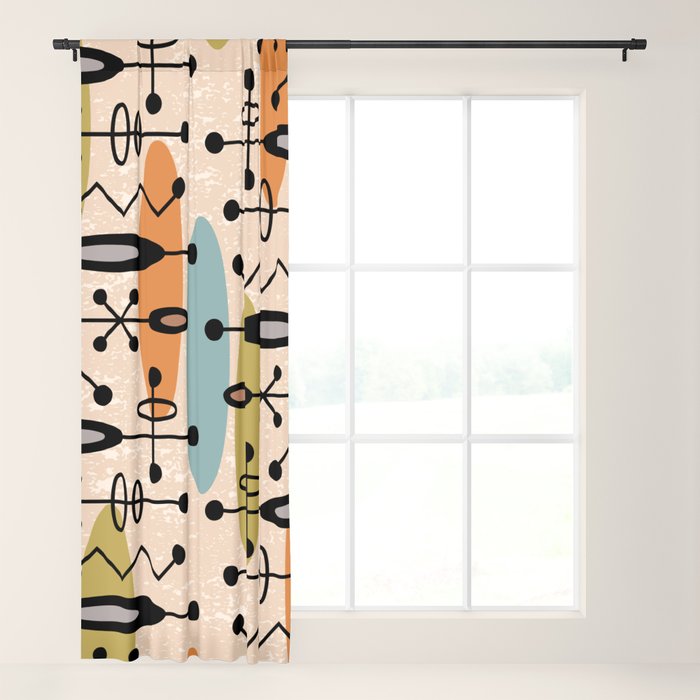 Mid Century Modern Radioactive Surfer 334 Blackout Curtain ...