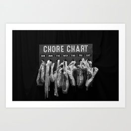 Ballet Pointe Shoes Chore Chart  Art Print