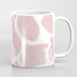 Simple Rose Gold White Large Cow Spots Animal Print Coffee Mug