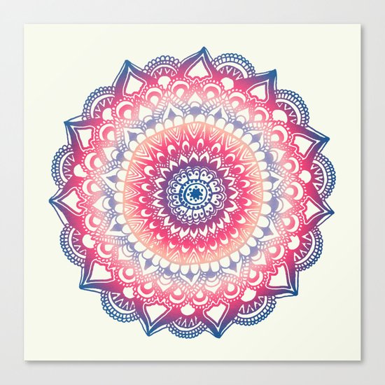 Ocean Sunset Mandala Canvas Print