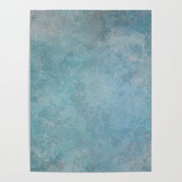 Blue watercolor marble stone Poster
