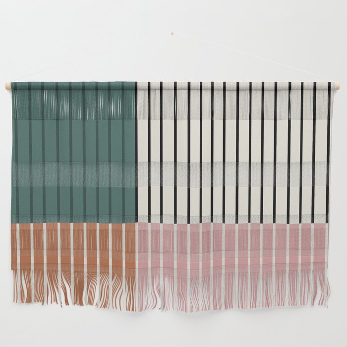 Color Block Line Abstract V Wall Hanging