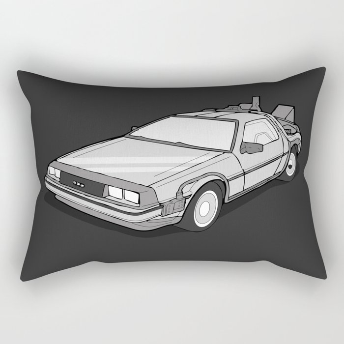 Back to the Future Delorean illustration Rectangular Pillow