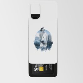 Girl and wolf double exposure Android Card Case