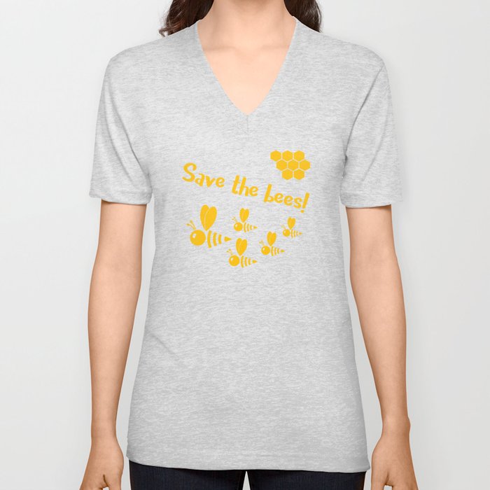 Save the bees! by Beebox V Neck T Shirt