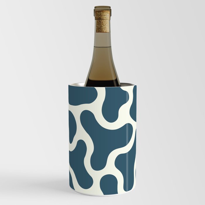Abstract Groovy Shapes Blue Wine Chiller