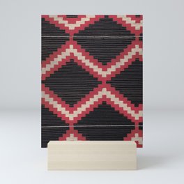 Red and White Moqui Stripe Southwest Navajo Rug Mini Art Print