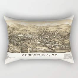 Aerial View of Springfield, Vermont (1886) Rectangular Pillow