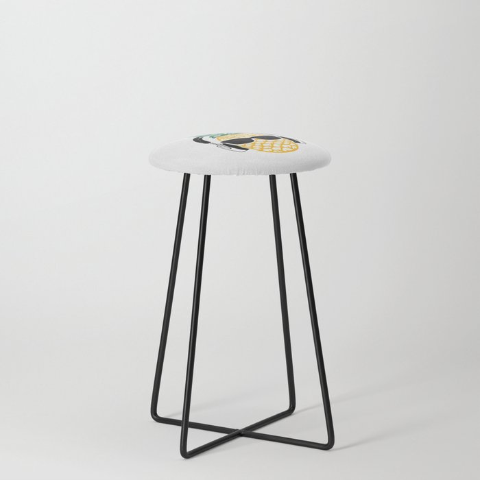 Cool Music Lover Pineapple Design  Counter Stool