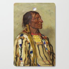 Chief Flat Iron Sioux native American Indian portrait painting by Joseph Henry Sharp  Cutting Board