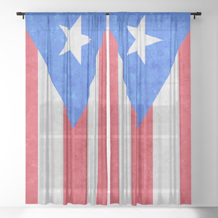 Bandera de Puerto Rico  Sheer Curtain