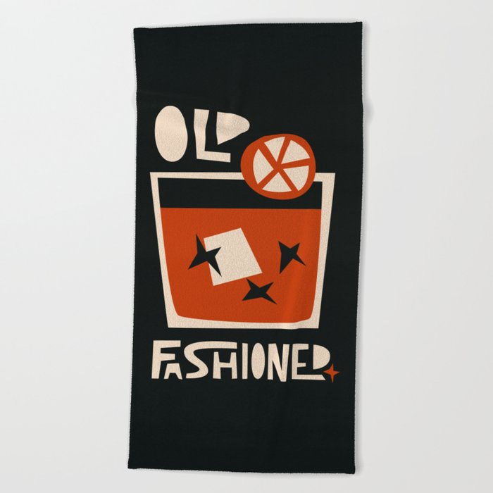 Old Fashioned Cocktail Beach Towel